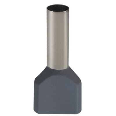 Terminal Pré-Isolado Tubular Duplo TE4012 4,0mm² - Cinza