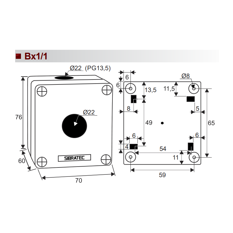 Caixa Plástica Branca BX1/1 - 76x70x60mm