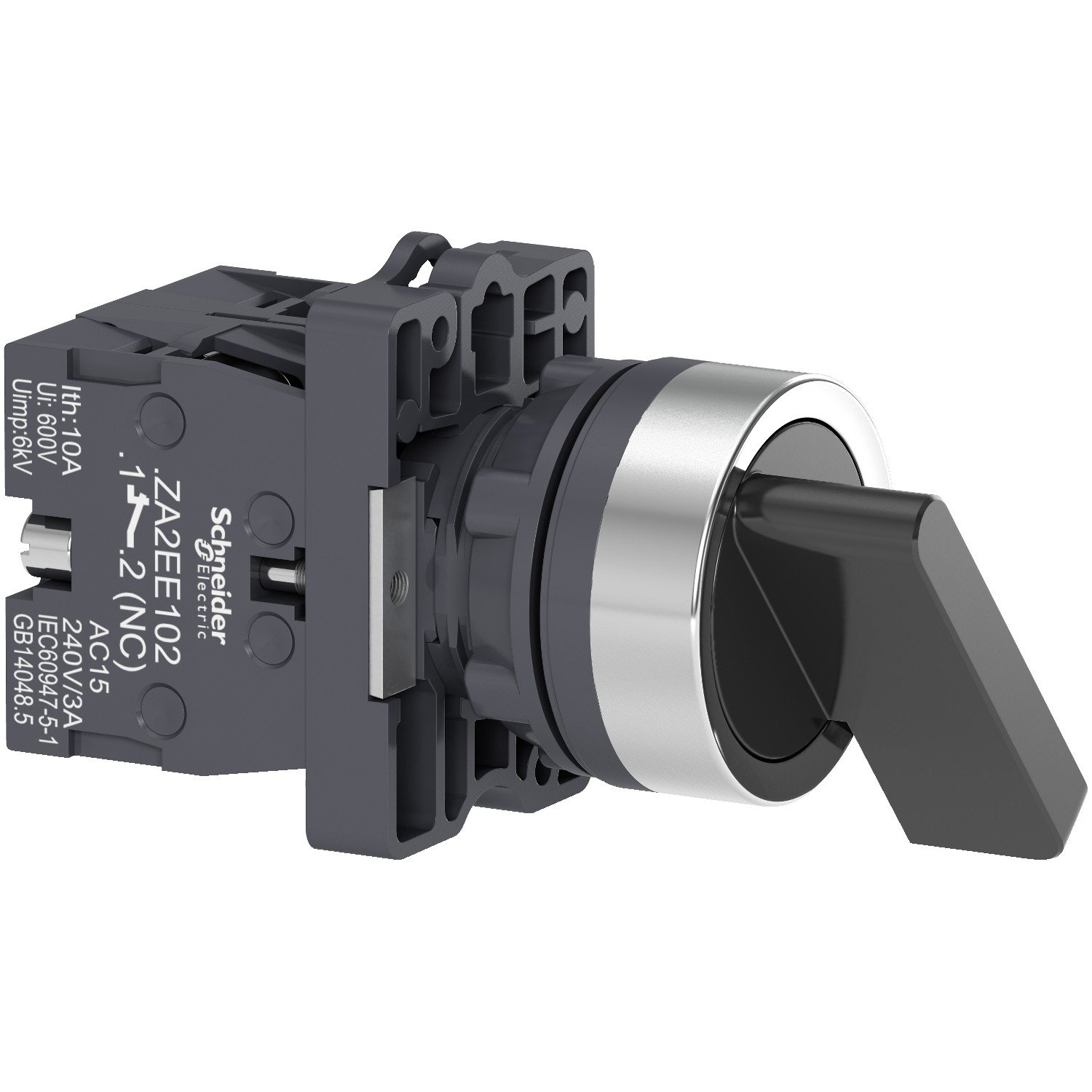 Chave Seletora 22mm 2 Posições Fixas Manopla Longa 1NA + 1NF - XA2EJ25