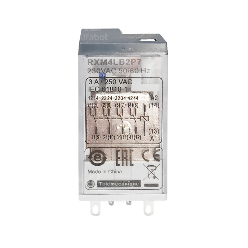 Relé de interface 230VCA 4NAF 3A com LED - RXM4LB2P7